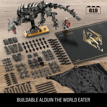 MEGA Skyrim Alduin The World Waster Building Kit With Action Figure (619 Pieces) For Collectors - Imagen 2 de 6