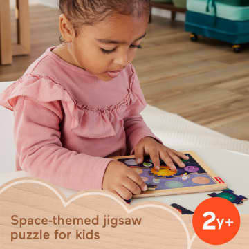 Fisher-Price Wooden Jigsaw Puzzle Space Theme For Toddlers & Preschool Kids, 9 Wood Pieces - Imagem 7 de 11