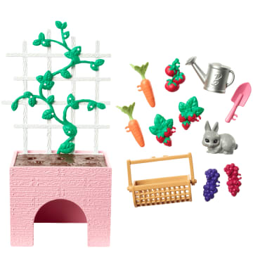Barbie World Garden Playset With 12 Pieces Including Planter, Bunny Figure, Food & More - Imagem 4 de 6