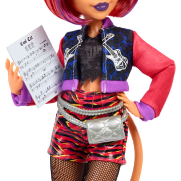 Monster High Fearbook Toralei Fashion Doll With Varsity Jacket, Yearbook, And Music Accessories