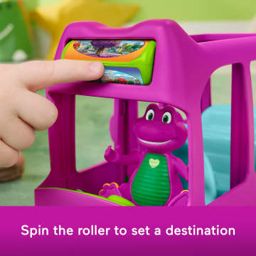 Fisher-Price Barney's World Adventure Bus Push-Along Toy & Barney Figure For Kids, 2 Pieces - Image 3 of 6