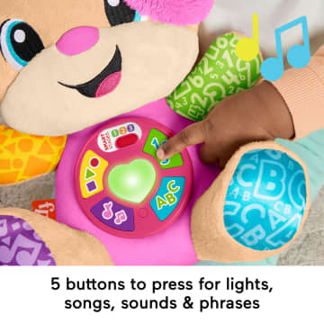 Fisher-Price Laugh & Learn Smart Stages Sis Pink Plush Baby Musical Learning Toy, Multilanguage Version