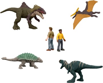Jurassic World Minis Multipack Of AuThentic Dinosaur Figures, 20 Small Dino & Human Toys