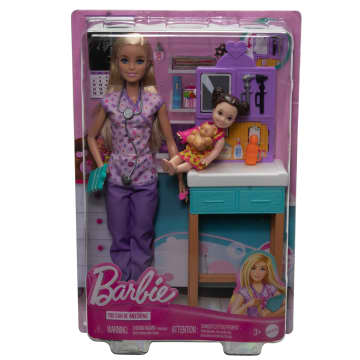 Barbie Pediatrician Doll And Doctor Playset With Accessories, Purple Scrubs, Barbie Toys - Image 6 of 6
