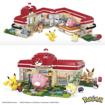 MEGA Pokémon Building Toy Kit, Forest Pokémon Center (648 Pieces) With 4 Action Figures