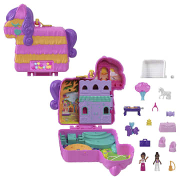 Polly Pocket Piñata Party Compact Playset With 2 Micro Dolls, 13 Accessories & 5 Features