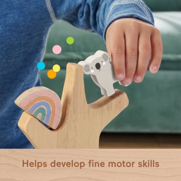 Fisher-Price Wooden Balance Tree Preschool Stacking Activity Toy, 10 Wood Pieces - Image 4 of 6