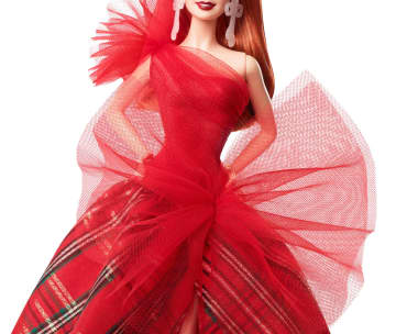 Barbie 2024 Holiday Barbie Doll, Seasonal Collector Gift, Barbie Signature, Plaid Gown With Red Bow - Image 3 of 6