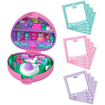 Polly Pocket Dolls And Playset, Collector Heritage Compact, 35th Birthday Partytime Stamper