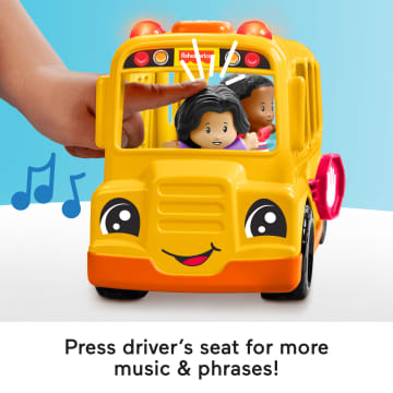 Fisher-Price Little People School Bus Musical Toddler Toy Vehicle With 2 Figures - Image 4 of 6