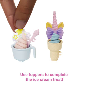 thumbnail image 2 of Barbie Softee Dough Ice Cream Playset With Ice Cream Maker, 4 Colors Modeling Compound, Press & Mold Mini Treats, Ages 3 And UpRDC8 2 of 9