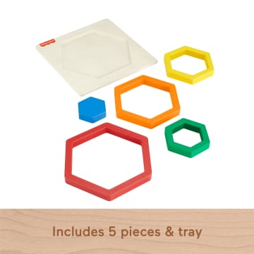 Fisher-Price Wooden Mini Rainbow Jigsaw Puzzle Hexagon For Toddlers & Kids, 5 Wood Pieces - Image 5 of 6