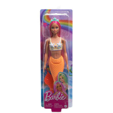 Barbie Mermaid Doll With Pink Hair, Soft Orange Tail And Headband Accessory - Image 6 of 6