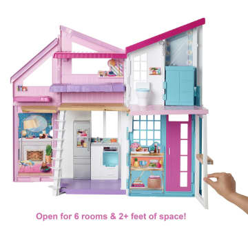 Barbie Malibu House Dollhouse Playset With 25+ Furniture And Accessories (6 Rooms)