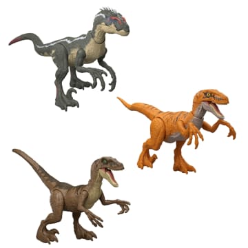 Jurassic World Jurassic Park I II And IIi Velociraptor Trilogy Set, 3 Action Figures With Attack