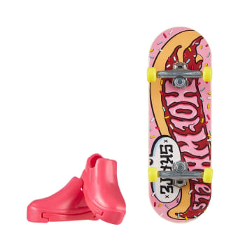 Hot Wheels Skate Veículo de Brinquedo Skateboard Símbolo de Donut com Tênis