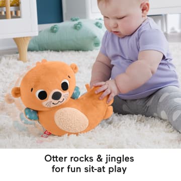 Fisher-Price 2-in-1 Rockin’ Tummy Time Otter, Plush Baby Sensory Toy For Tummy Time - Image 3 of 6