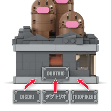 MEGA Pokémon Jogo de Construção Miniatura do Dugtrio com Movimento - Image 3 of 6