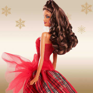 Barbie 2024 Holiday Barbie Dolls, Seasonal Collector Gift, Barbie Signature, Plaid Gown With Red Bow - Image 5 of 6