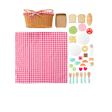 Fisher-Price  Coffret Panier de Pique-Nique en Bois, 31Éléments - Imagen 5 de 6