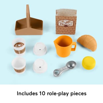 Fisher-Price Laugh & Learn Learn & Serve Coffee Café Toddler Electronic Toy, 10 Play Pieces - Imagem 4 de 6