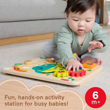 Fisher-Price Wooden Activity Station Baby Busy Board Toy For Developmental Play, 1 Wood Piece - Image 2 of 6