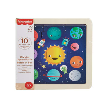 Fisher-Price Wooden Jigsaw Puzzle Space Theme For Toddlers & Preschool Kids, 9 Wood Pieces - Imagem 11 de 11