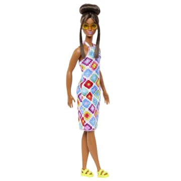 Barbie Fashionistas Doll #210 With Bun And Crochet Halter Dress - Image 6 of 6