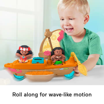 Disney Princess Moana Toys, Moana & Maui's Canoe, Fisher-Price Little People Toddler Toys - Imagem 3 de 6