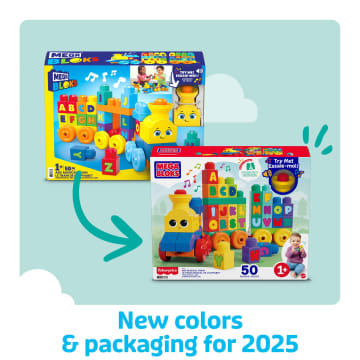 MEGA BLOKS First Builders ABC Musical Train Toy Building Blocks With Music (50 Pieces) For Toddler - Image 6 of 6