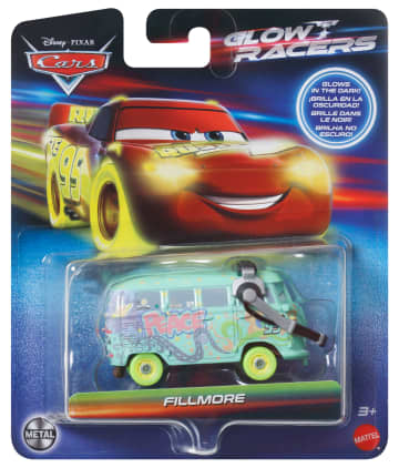 Disney And Pixar Cars Glow Racers Vehicles, Glow-in-The-Dark 1:55 Scale Die-Cast Toy Cars - Imagem 4 de 4