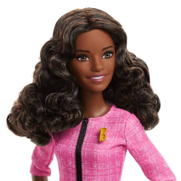 Barbie Future Leader Doll With Dark Brown Hair, 2 Golden Bracelets & Pin, Includes Sticker - Imagen 3 de 6