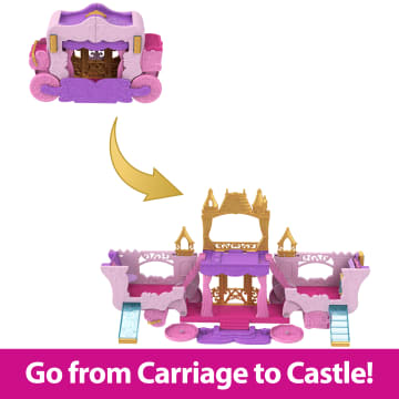 Disney Princess Carriage To Castle Transforming Playset With Aurora Small Doll, 4 Figures & 3 Levels - Image 3 of 6