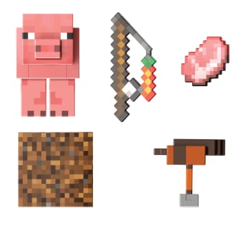 Minecraft Diamond Figura de Brinquedo Porco Colecionável de 5.5"