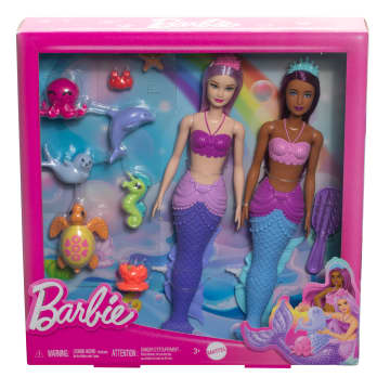 Barbie Mermaid Dolls 2-Pack With Sea Animals, Headbands & Ocean Accessories - Imagen 5 de 5
