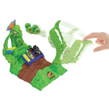 Hot Wheels Monster Trucks Pista de Brinquedo Arena De Demolição Glow In The Dark