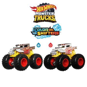 Hot Wheels Monster Trucks Vehículo de Juguete Color Shifter Bone Shaker Escala 1:64