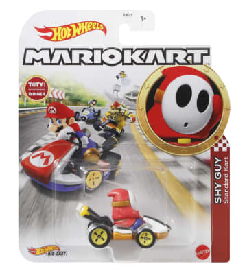 Hot Wheels Mario Kart Veículo de Brinquedo Kart Padrão Shy Guy - Image 4 of 4