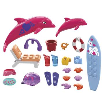 MEGA Barbie Juguete de Construcción Color Reveal Exploración con Delfines
