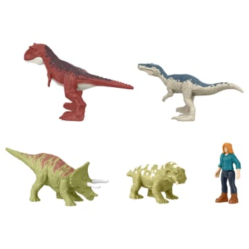 Jurassic World Dinosaurio de Juguete Carnotaurus Clash Mini Multipack