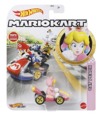 Hot Wheels Mario Kart Veículo de Brinquedo Cat Peach Standard Kart