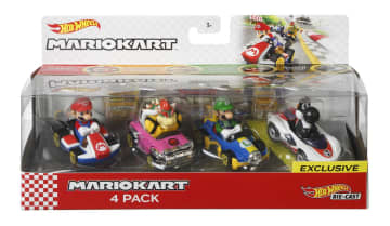 Hot Wheels Mario Kart Vehículo de Juguete Paquete de 4 autos