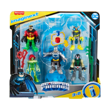 Imaginext DC Super Friends Batman Battle Multipack, 9-Piece Figure Set With Lights For Preschool Kids