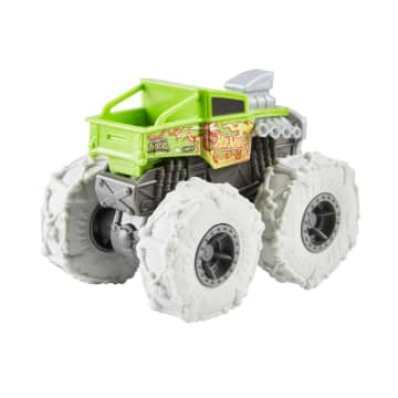 Hot Wheels Monster Trucks Vehículo de Juguete 1:43 Llantas Todo Terreno Bone Shaker Original Flaming Skull