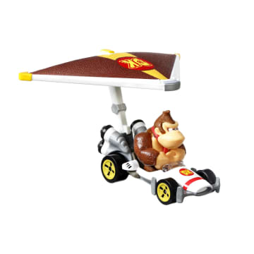 Hot Wheels Mario Kart Vehículo de Juguete Donkey Kong B-Dasher con Super Glider