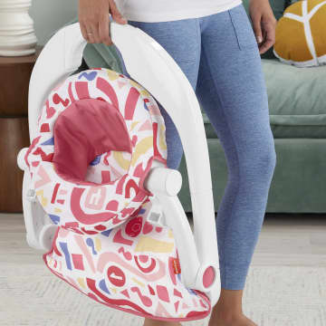 Fisher-Price Kick & Play Deluxe Sit-Me-Up Seat Portable Baby Chair & Learning Toy, Pink