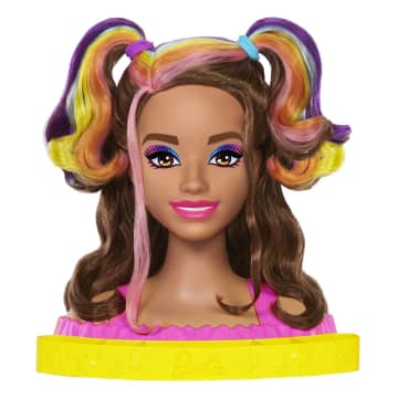 Barbie Styling Head Muñeca Arcoíris Neon Castaña
