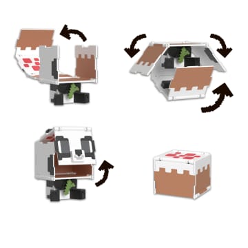 Minecraft Vanilla Figura de Brinquedo Flippin' de 3.75" Panda + Bolo