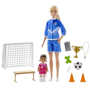 Barbie Profissões Boneca Treinadora de Futebol Loira