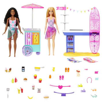 Barbie Coffret de Jeu Promenade à La Plage, Brooklyn et Malibu